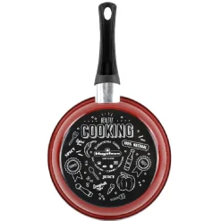 Gifi Poêle ronde inscription Healthy Cooking rouge et noir