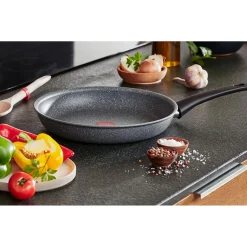 Gifi Poêle sauteuse Tefal Mineralia Force aluminium moucheté gris noir ø 24 cm