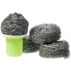 Gifi Nettoyage Et Entretien|Éponge spirale en inox à récurer avec poignée x4