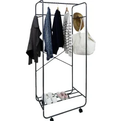 Gifi Rangement|Portant à roulettes avec patères latérales 72x45xH.170 cm