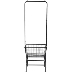 Gifi Rangement|Portant à vêtements avec panier de rangement métal noir