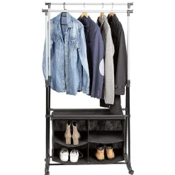 Gifi Rangement|Portant à vêtements double penderie et 4 compartiments