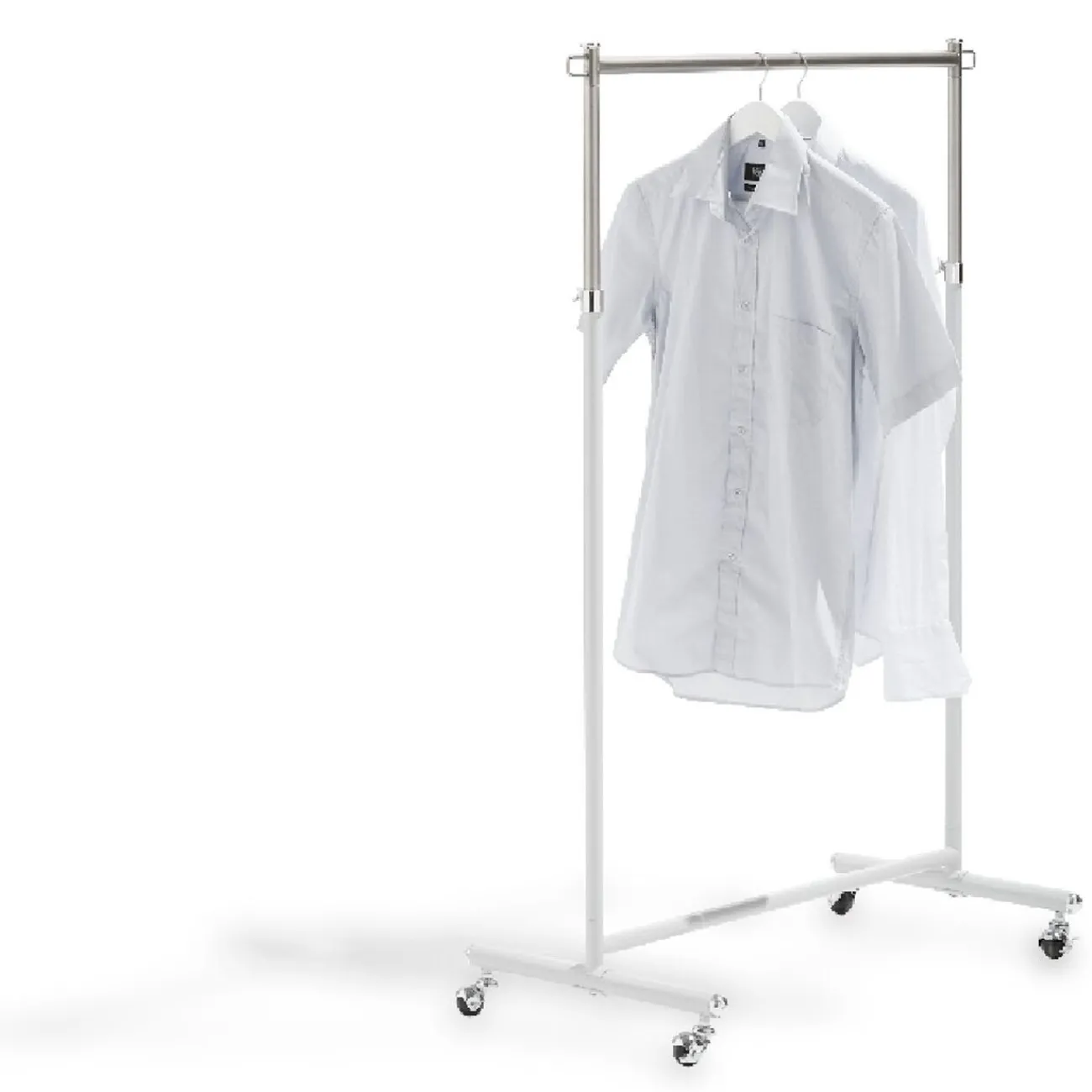 Gifi Rangement|Portant à vêtements gris sur roulettes