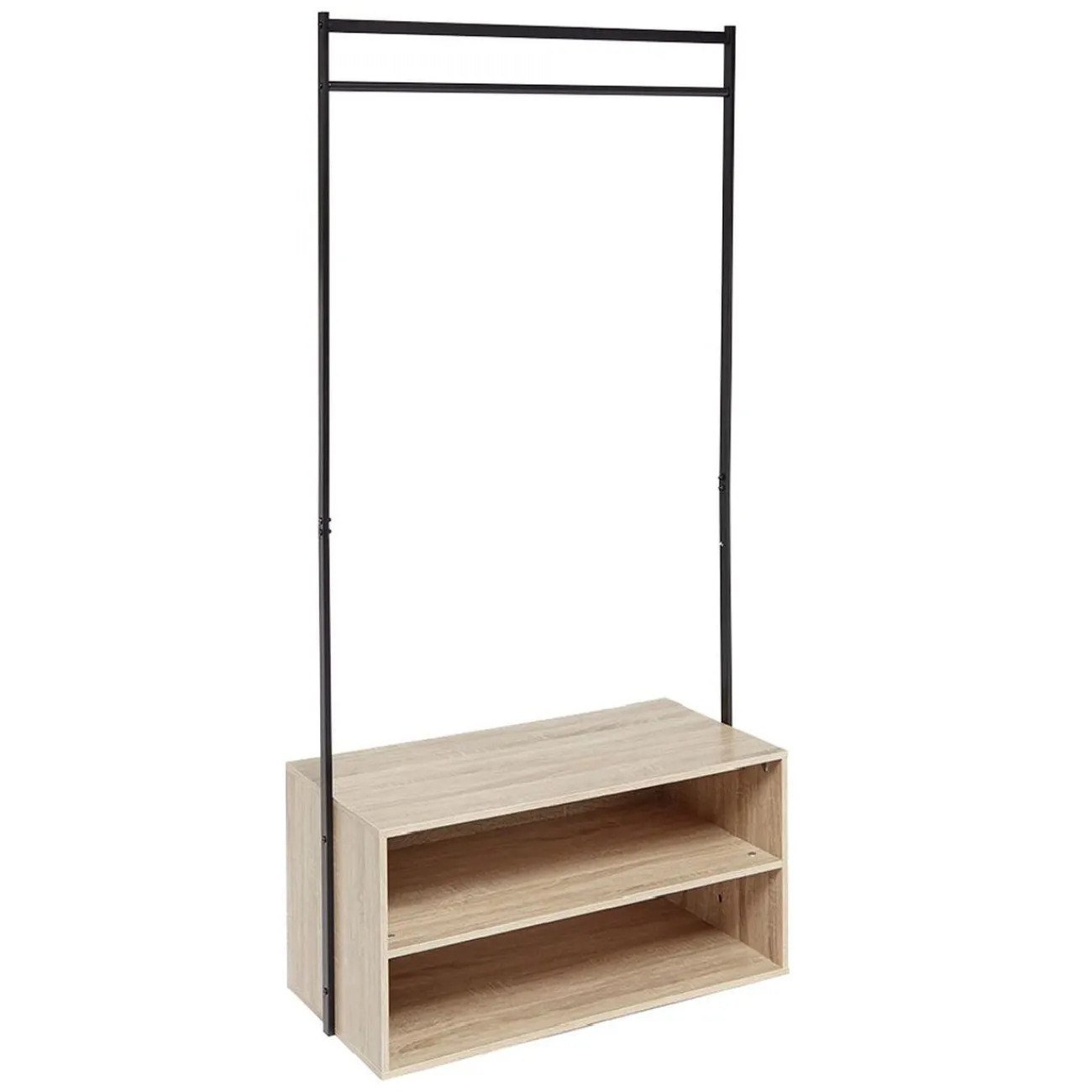 Gifi Rangement|Portant avec range-chaussures noir naturel