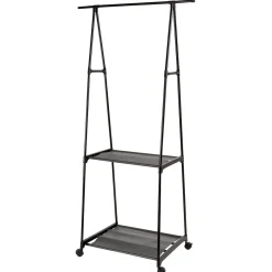 Gifi Rangement|Portant avec tablettes métal noir