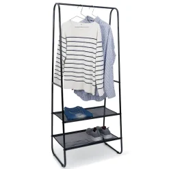 Gifi Rangement|Portant avec tablettes métal pvc noir