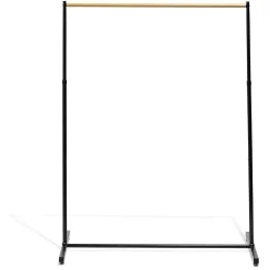 Gifi Rangement|Portant en métal hauteur réglable décor bois et noir