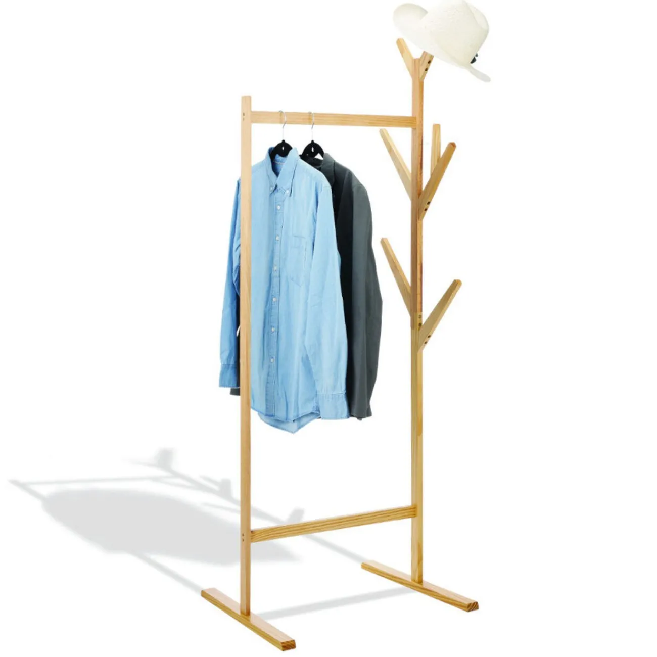 Gifi Rangement|Portant et porte manteau en pin