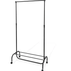 Gifi Rangement|Portant réglable en métal avec tablette de rangement noir 86x43xH110/180cm