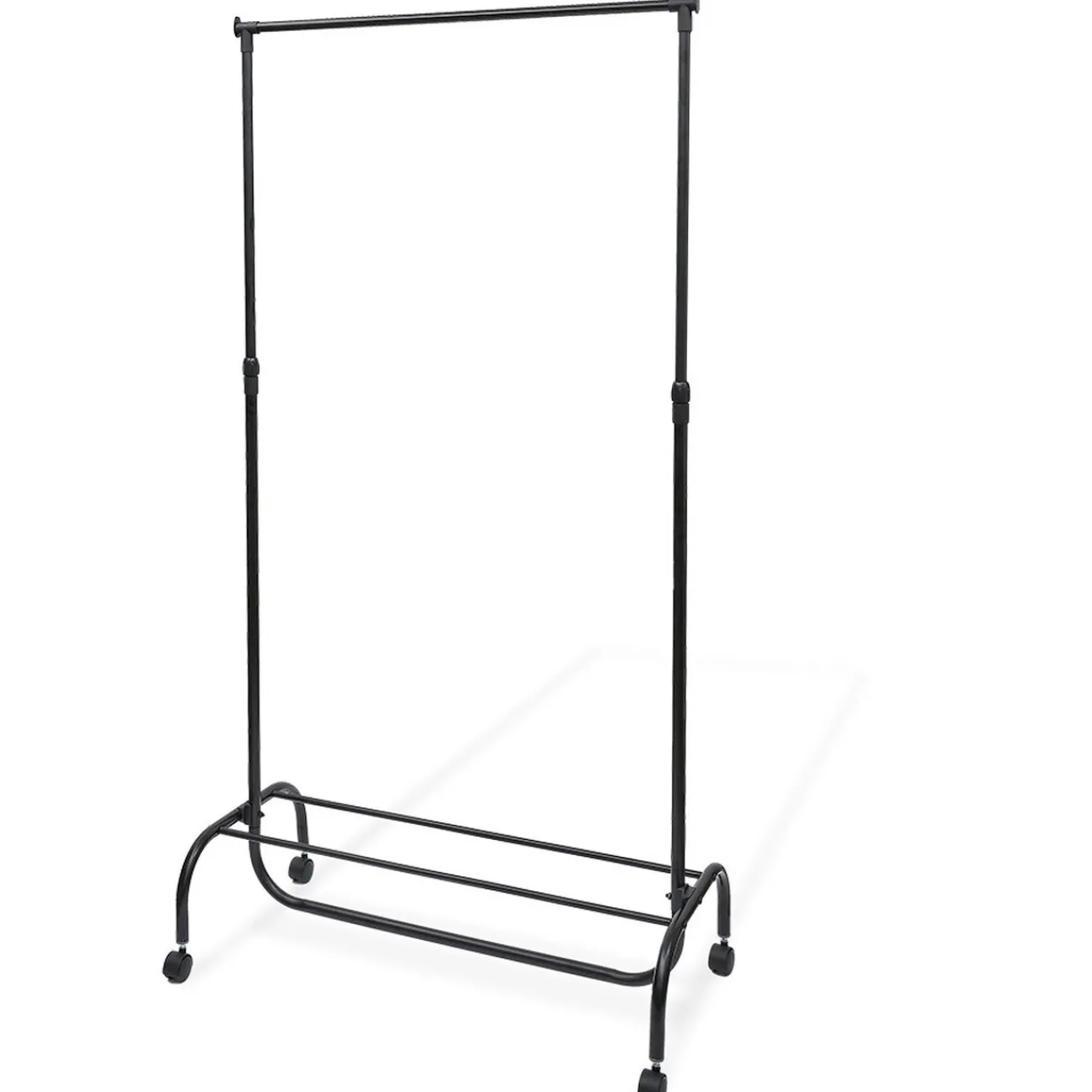 Gifi Rangement|Portant réglable en métal avec tablette de rangement noir 86x43xH110/180cm