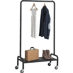 Gifi Rangement|Portant tube noir avec étagère