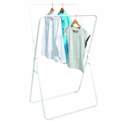 Gifi Rangement|Portant vêtement double pliable blanc