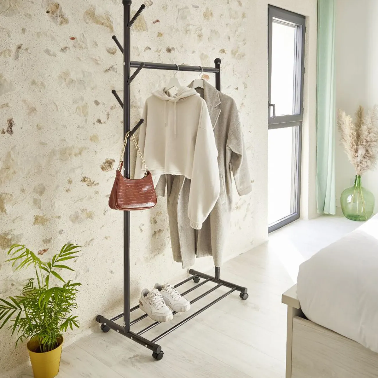 Gifi Rangement|Portant vêtements 3 en1