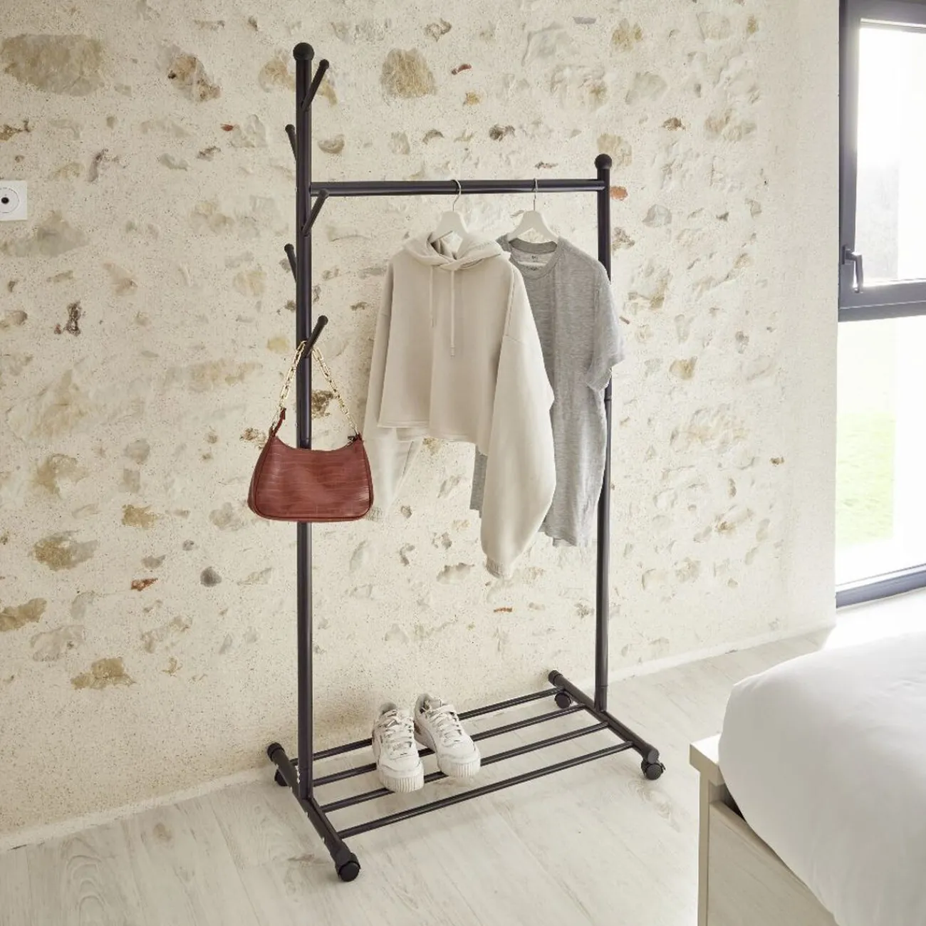 Gifi Rangement|Portant vêtements 3 en1