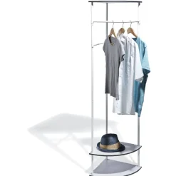 Gifi Rangement|Portant vêtements d'angle blanc