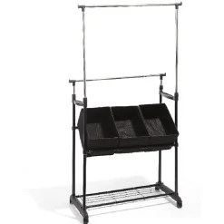 Gifi Rangement|Portant vêtements double avec 3 panières