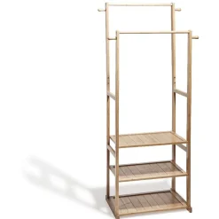Gifi Rangement|Portant vêtements double bambou