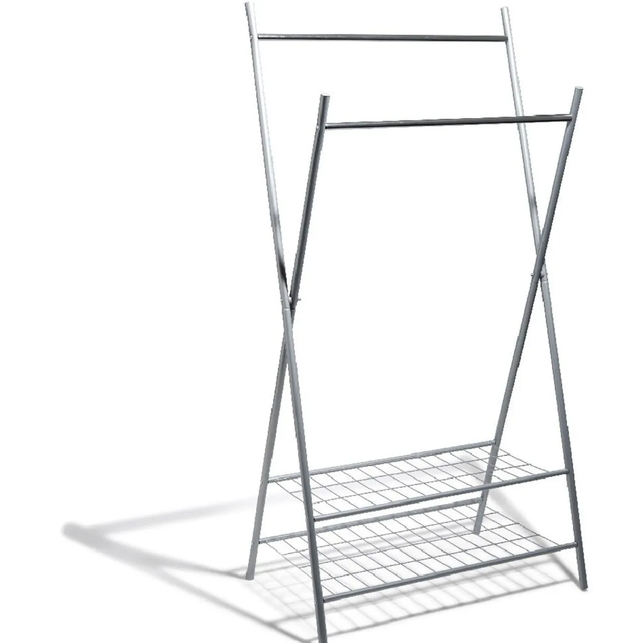 Gifi Rangement|Portant vêtements double gris