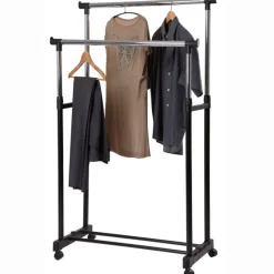 Gifi Rangement|Portant vêtements double noir