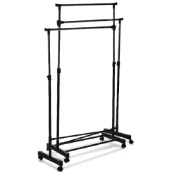 Gifi Rangement|Portant vêtements triple à roulettes