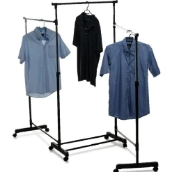 Gifi Rangement|Portant vêtements triple à roulettes