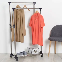 Gifi Rangement|Portant vêtements tube double noir