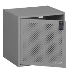 Gifi Rangement|Porte Box Cube métal ajouré gris