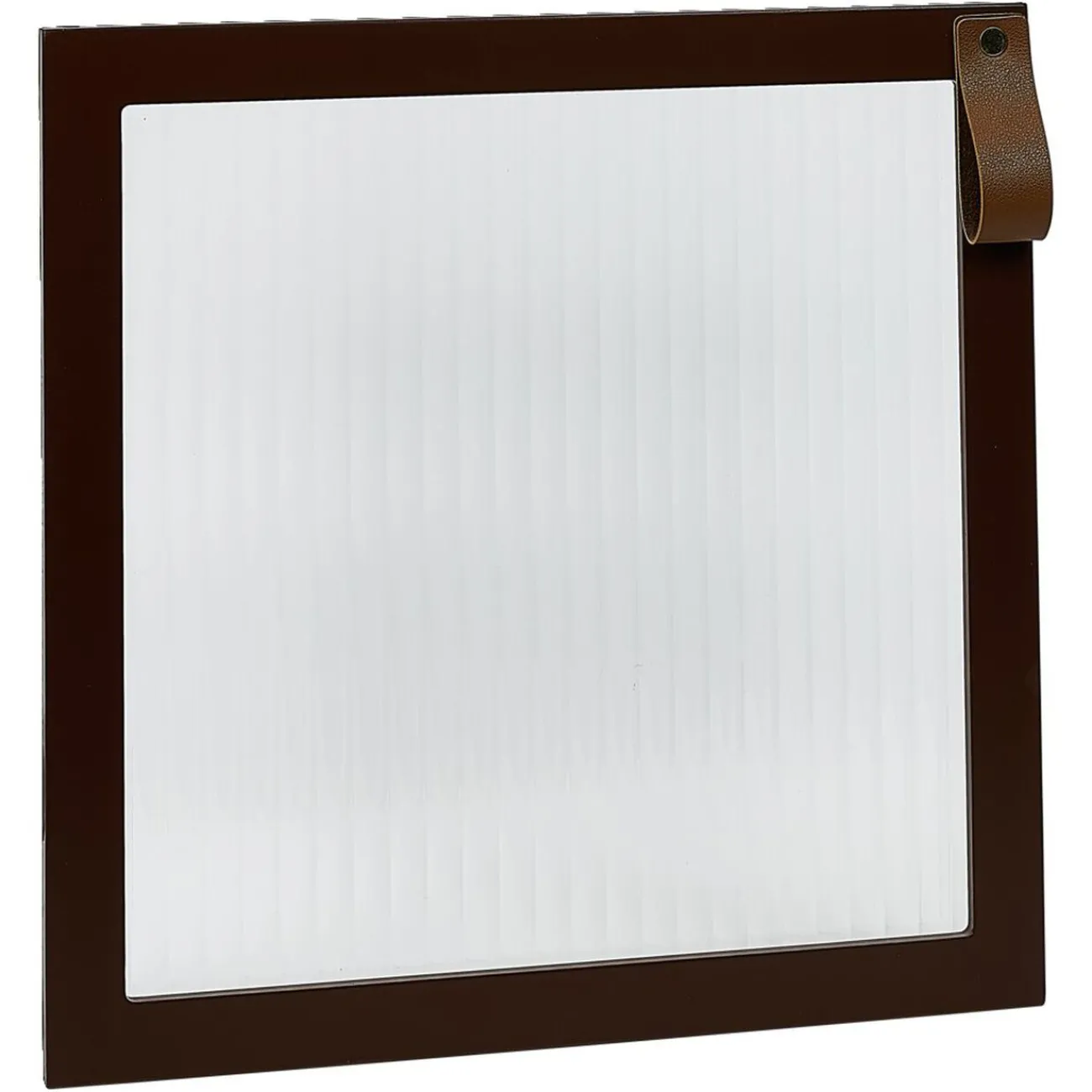 Gifi Rangement|Porte Box Cube 32,2xH32,2x1,2cm bois marron et verre transparent