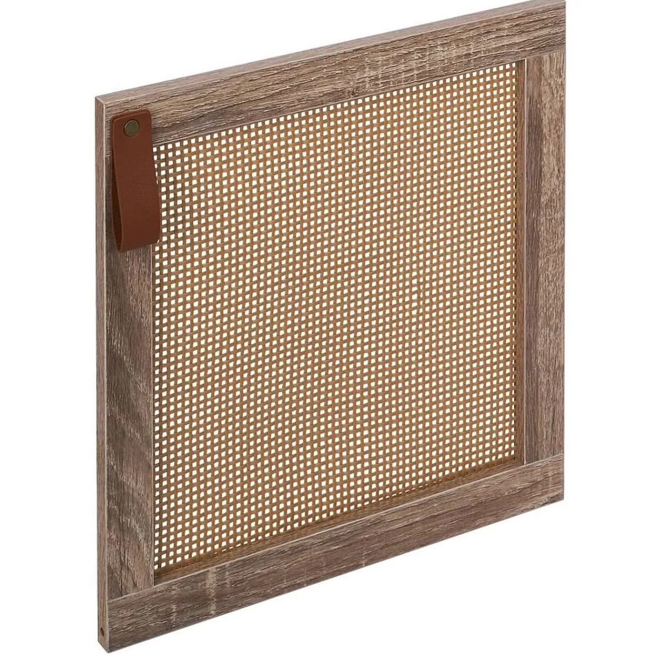 Gifi Rangement|Porte cannage Box Cube 32,2xH32,2x1,2cm bois marron