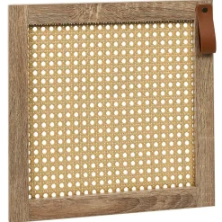 Gifi Rangement|Porte cannage Box Cube 32,2x32,2x1,2cm bois marron