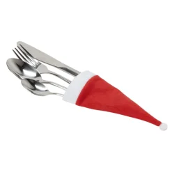 Gifi Porte couverts en forme de bonnet de Noël x4