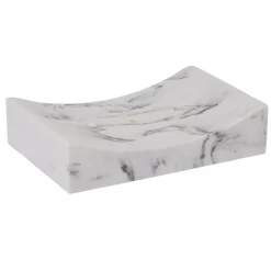 Gifi Aménagement Salle De Bain^Porte savon céramique blanc effet marbre