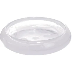 Gifi Aménagement Salle De Bain^Porte savon en verre transparent et blanc Sunflow Ø12,4xH3cm