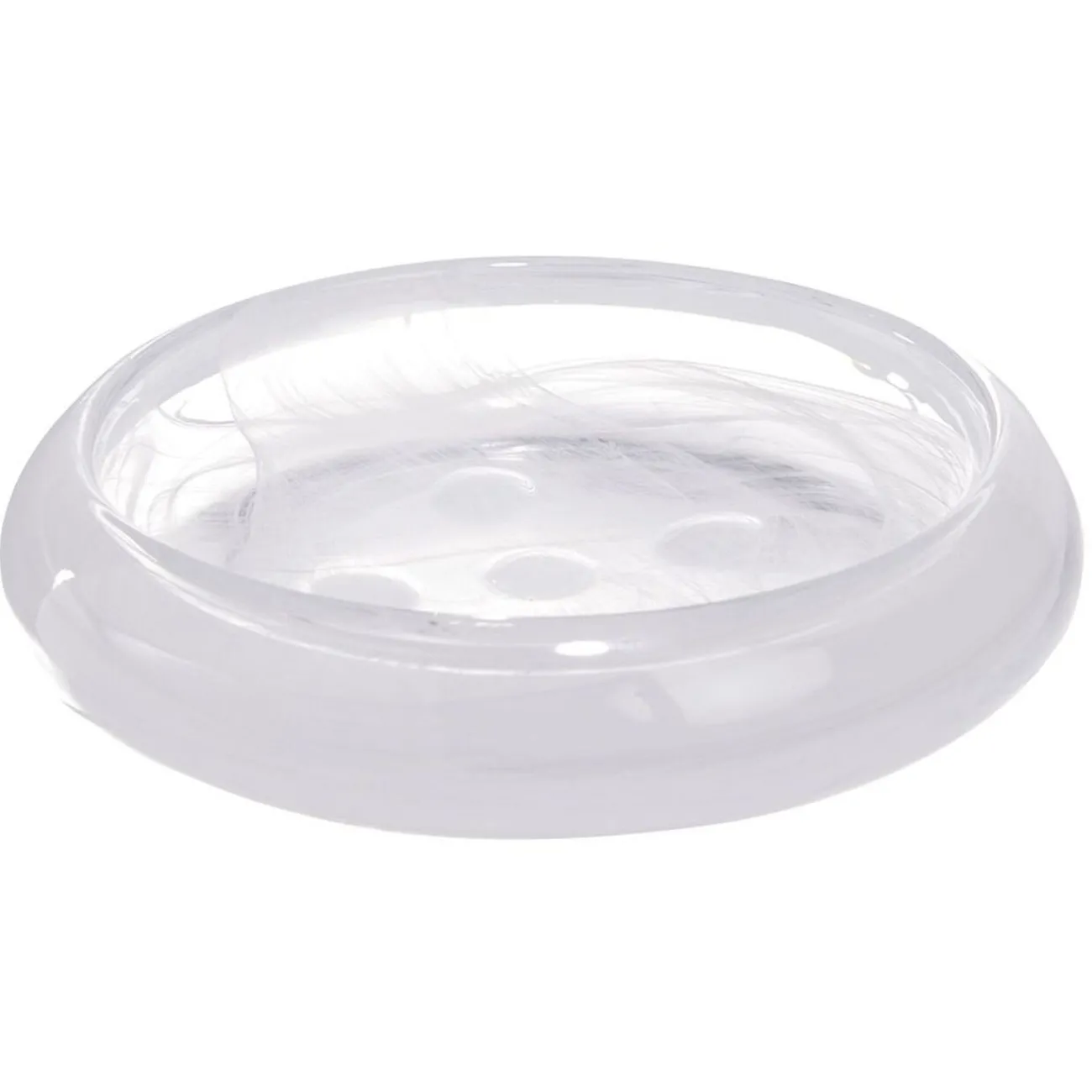 Gifi Aménagement Salle De Bain^Porte savon en verre transparent et blanc Sunflow Ø12,4xH3cm