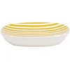 Gifi Aménagement Salle De Bain^Porte savon rayure jaune et blanc Sunflow en grès 13x8,6xH2,6cm