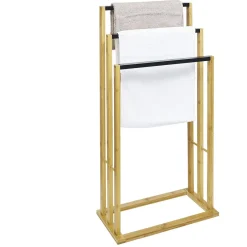 Gifi Aménagement Salle De Bain^Porte serviette 3 niveaux bambou marron