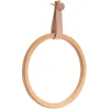 Gifi Equipement Douche^Porte serviette anneau en bois et cuir