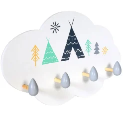 Gifi Rangement|Porte-manteau mural bois forme nuage L.34 x l.5,5 x H.22 cm