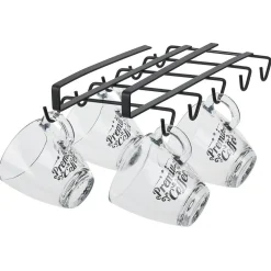 Gifi Porte-mugs avec 10 crochets en métal noir - L28xl.14xH.5.5cm