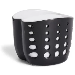 Gifi Porte-éponge en plastique noir - 9,5x9,5xH8,3cm