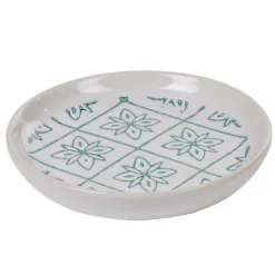 Gifi Aménagement Salle De Bain^Porte-savon céramique design rosace blanc bleu