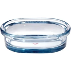 Gifi Aménagement Salle De Bain^Porte-savon en verre transparent bleu 13,3x9,8xH3,8cm