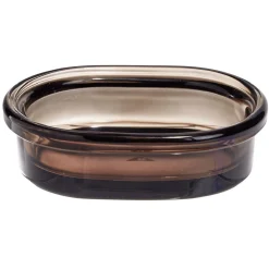 Gifi Aménagement Salle De Bain^Porte-savon en verre transparent ambre brun 13,3x9,8xH3,8cm