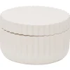 Gifi Aménagement Salle De Bain^Porte-savon plastique rose effet rainuré Ø7,5xH9,5cm