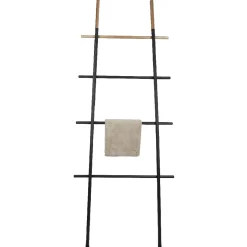 Gifi Aménagement Salle De Bain^Porte-serviette échelle gris anthracite naturel