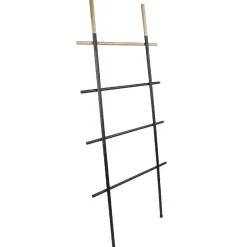 Gifi Aménagement Salle De Bain^Porte-serviette échelle gris anthracite naturel