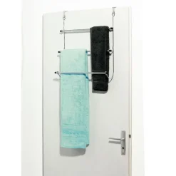 Gifi Aménagement Salle De Bain^Porte-serviettes de porte acier gris