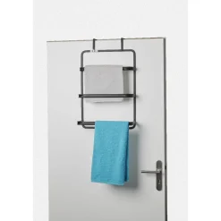 Gifi Aménagement Salle De Bain^Porte-serviettes de porte acier noir