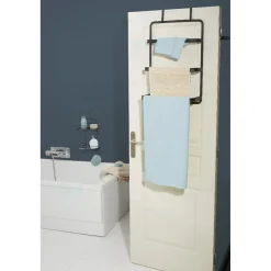 Gifi Aménagement Salle De Bain^Porte-serviettes de porte acier noir
