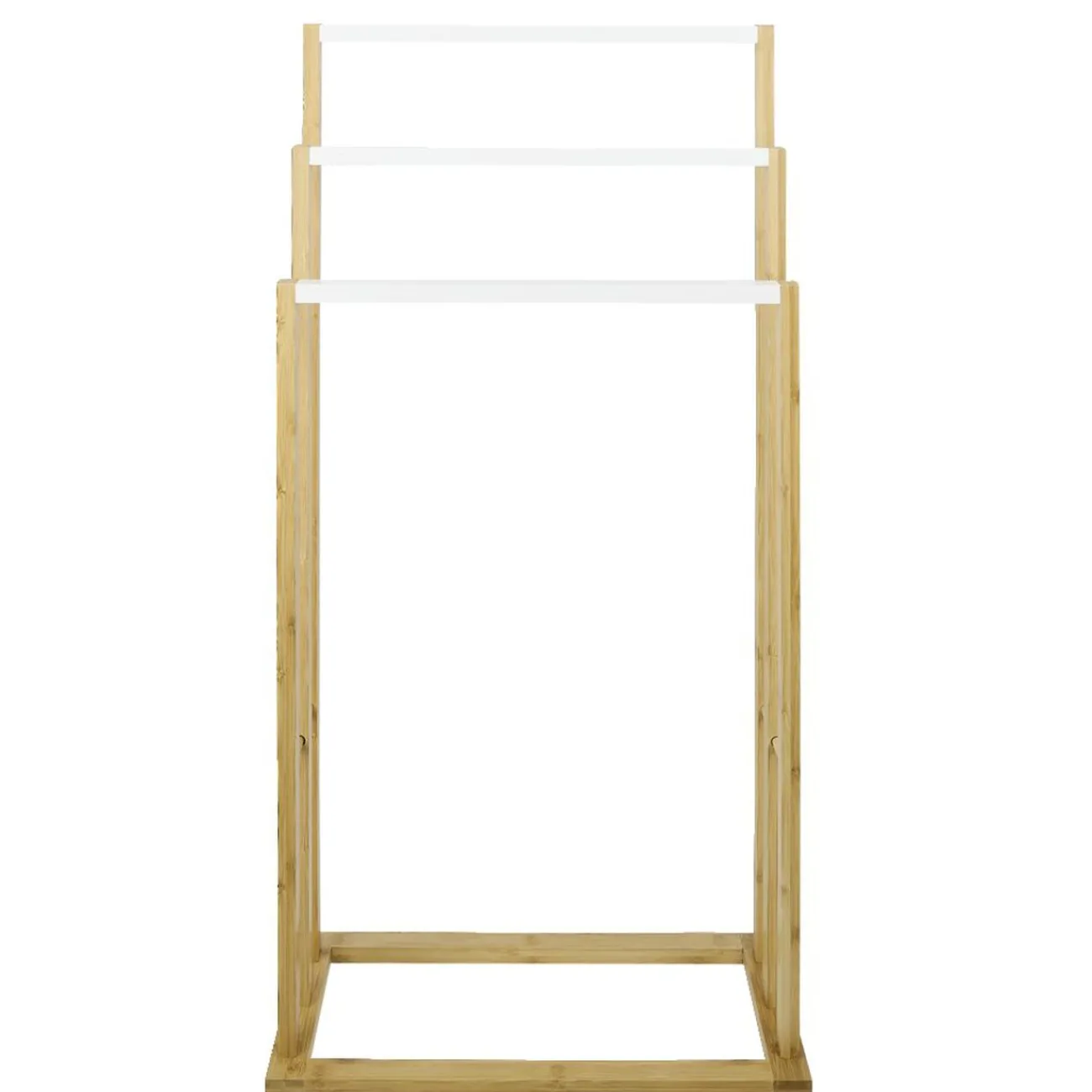 Gifi Aménagement Salle De Bain^Porte-serviettes en bambou naturel et blanc 42x24xH81,5cm